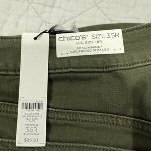 Chico's Olive So Slimming Girlfriend Jeans